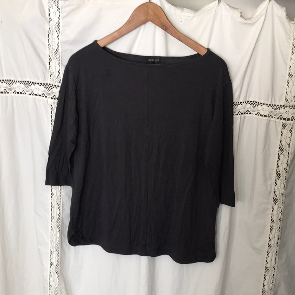 J. Jill Slouchy Charcoal Gray T-Shirt